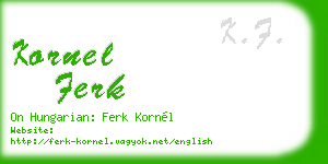 kornel ferk business card